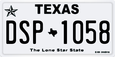 TX license plate DSP1058