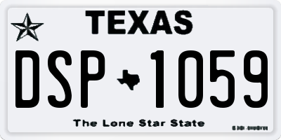 TX license plate DSP1059