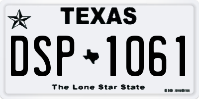 TX license plate DSP1061