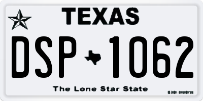 TX license plate DSP1062