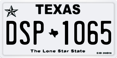 TX license plate DSP1065