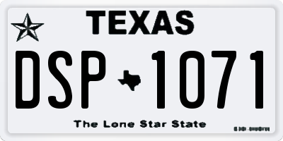 TX license plate DSP1071