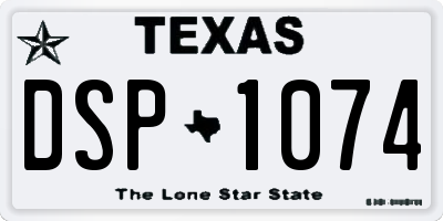 TX license plate DSP1074