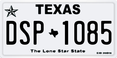 TX license plate DSP1085