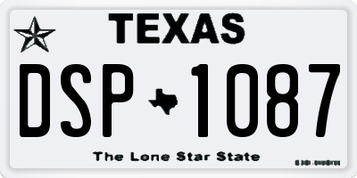 TX license plate DSP1087