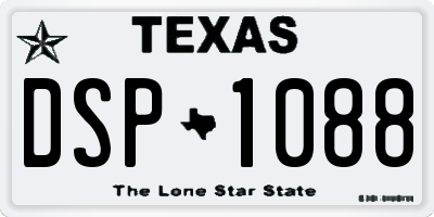 TX license plate DSP1088