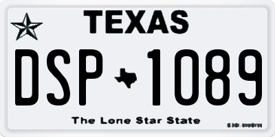 TX license plate DSP1089