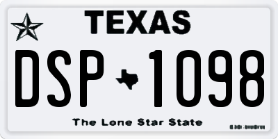 TX license plate DSP1098