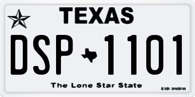 TX license plate DSP1101