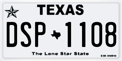 TX license plate DSP1108