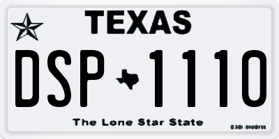 TX license plate DSP1110