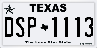TX license plate DSP1113