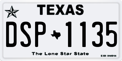 TX license plate DSP1135