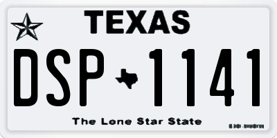 TX license plate DSP1141