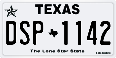 TX license plate DSP1142