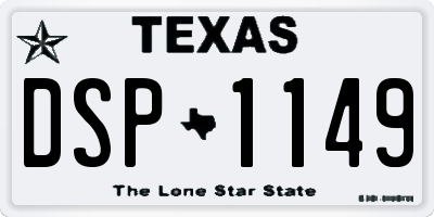TX license plate DSP1149
