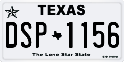 TX license plate DSP1156