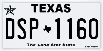 TX license plate DSP1160