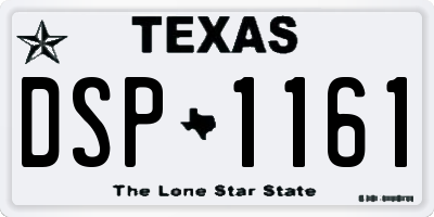 TX license plate DSP1161