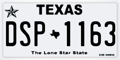 TX license plate DSP1163