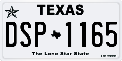 TX license plate DSP1165