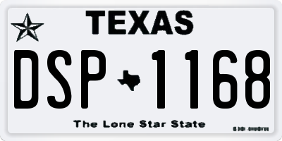 TX license plate DSP1168