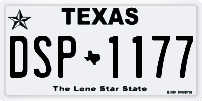 TX license plate DSP1177