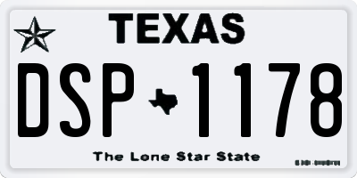 TX license plate DSP1178