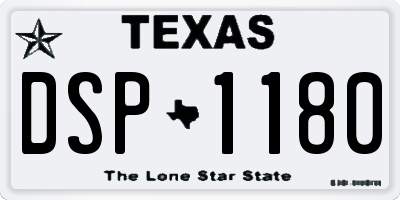 TX license plate DSP1180