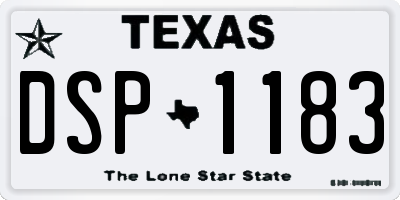 TX license plate DSP1183
