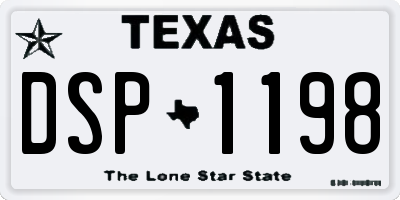 TX license plate DSP1198
