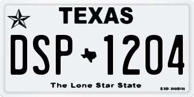 TX license plate DSP1204