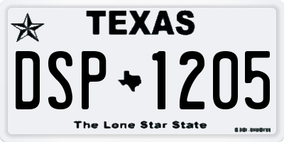 TX license plate DSP1205