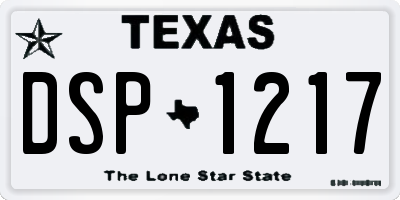 TX license plate DSP1217