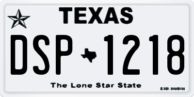 TX license plate DSP1218