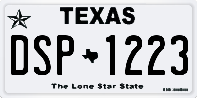 TX license plate DSP1223