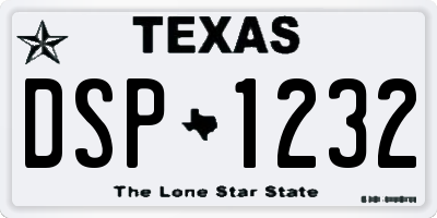 TX license plate DSP1232