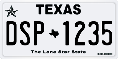 TX license plate DSP1235