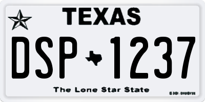 TX license plate DSP1237