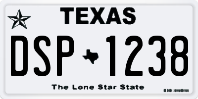 TX license plate DSP1238