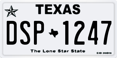 TX license plate DSP1247