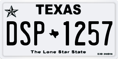 TX license plate DSP1257