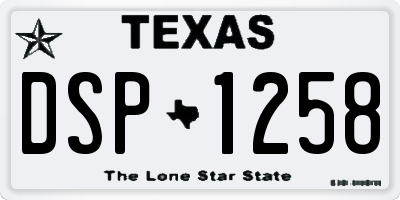 TX license plate DSP1258