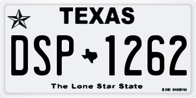 TX license plate DSP1262