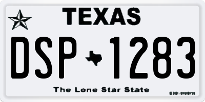 TX license plate DSP1283