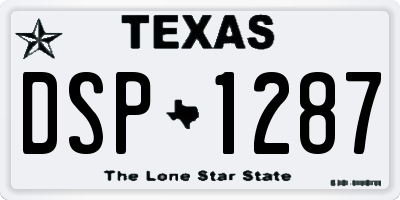 TX license plate DSP1287