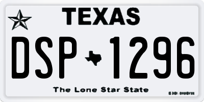TX license plate DSP1296