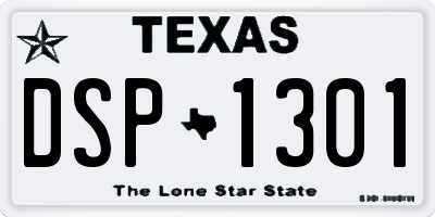 TX license plate DSP1301