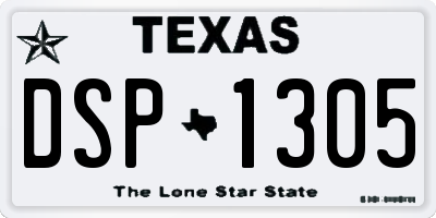TX license plate DSP1305