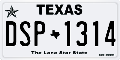 TX license plate DSP1314